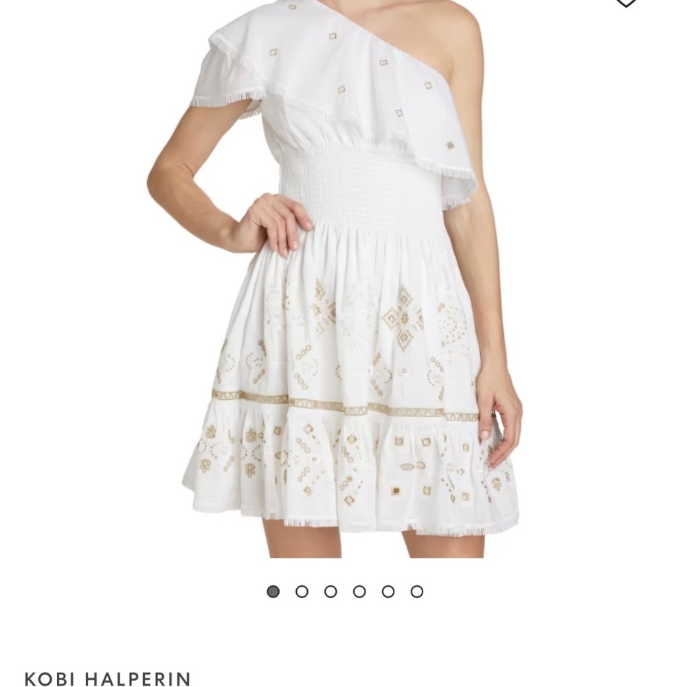 KOBI HALPERIN Brooklyn One-Shoulder Smocked Minidress Originally $598